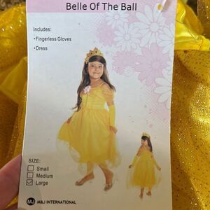 Belle Of The Ball Costume Dress Gloves Shimmery | Girls 8-9